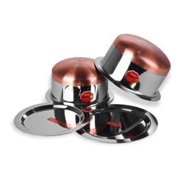 Sumeet Stainless Steel Copper Bottom Cookware/Container/Tope Set Of 2 Pcs With Lids (No. 10-1 Ltr, No. 11-1.4 Ltr)