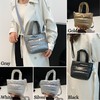 Quilted Metallic Lightweight Phone Crossbody Purse, Puffer Small Tote Bag