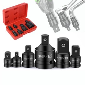 6-Piece Socket Adapter Set Adapter Set Adapter 1/4 to 3/8, 3/8 to 1/4, 1/2 to 3/8, 3/8 to 1/2.1/2 to 3/4.3/4 to 1/2 Inch Impact Wrench Adapter, Angle Adapter Socket Wrench Adapter