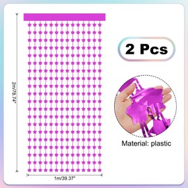 PATIKIL 2 Pack Party Backdrop Decoration, 1mx2m Star Tinsel Streamer Foil Fringe Curtain Streamers for Parties Backdrop Decoration Christmas Wedding Birthday Photo Booth,Hot Red