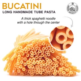 Morelli Bucatini Pasta Noodles - Premium Organic Italian Pasta from Italy - Handcrafted, Family Owned Gourmet Brand - Made With Durum Wheat Semolina 17.6 oz (500 g) - Pack of 1