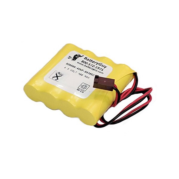 BatteryGuy Nickel Cadmium Battery 4.8V 900mAh with Connector ~- BGN800-4DWP-B830EC Replacement Battery (Rechargeable)