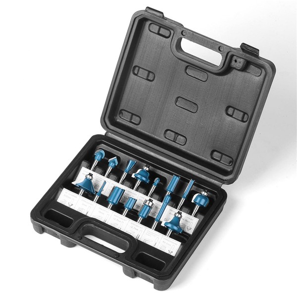 MACHSWON 15 PCS Woodworking Milling Cutter Set 1/4 Inch Shank