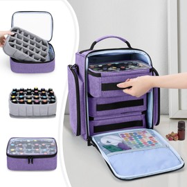 BAFASO Essential Oil Storage with 2 Sheet Labels, Essential Oil Case Holds 72 Bottles (15ml - 30ml), Black
