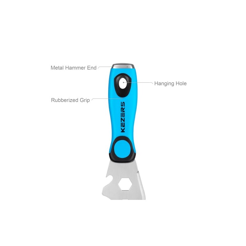KEZERS 13-In-1 Painter’s Tool, 3" Stainless Steel Putty Knife Scraper,