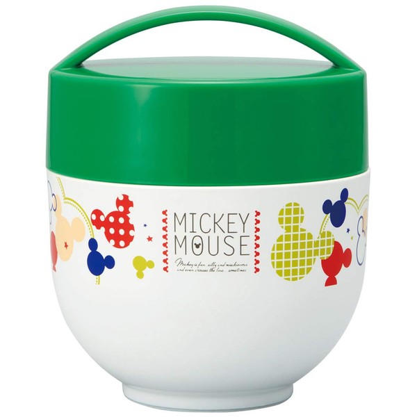 Skater LDNC6 Thermal Insulated Lunch Box, Bowl Shape, Lunch Jar, 19.3 fl oz (540 ml), Mickey Mouse Mitsumal, Pop Color