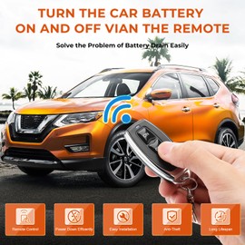 ISINFLASH 12V/24V 240A Smart Voltage Kill Switch, Remote Battery Disconnect Automatic Power Shut Off Remote Control Switch Car Anti-Theft for Auto GM Car Truck Boat RV (Flat Installation)