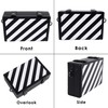 BUNCHBRAVO Crossbody Bag Unisex, Black and White Stripe Leather Shoulder