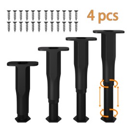 amusediy Adjustable Bed/Furniture Support Legs Replacement - Universal Bed Stabilizer Kit, Prevent Sagging & Collapse for Queen/King/Platform Beds with Precision Height Adjustment (4PC (8.3"-14.5"))
