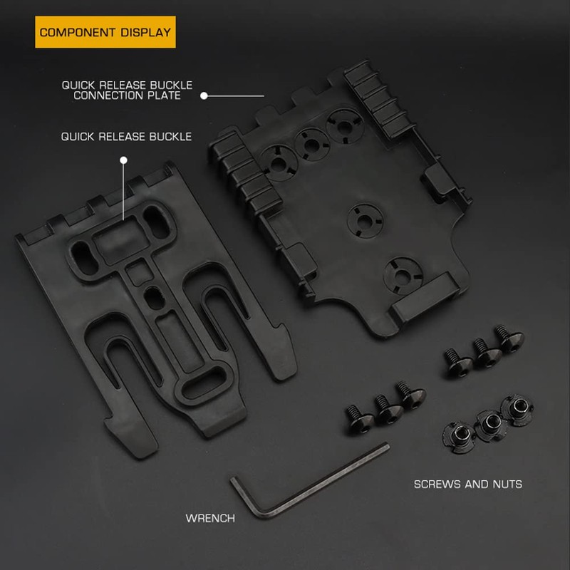 Tactical QLS Pistol Holster Adapter Base Qucik Release Buckle Kit,