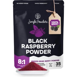 Black Raspberry Powder 5 Ounce Bag - 3rd Party Lab Tested Freeze Dried Raspberries Fruit Whole Berry for Baking, Unsweetened Additive Filler Free Superfood Extract Rasberries Smoothies Dehydrated