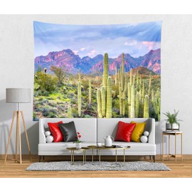 BELECO National Park Arizona Desert Tapestry Wall Hanging Mountain Scenery Cactus Saguaro Tapestry Mexican Tapestry Hippie Western Wall Tapestry for Bedroom Living Room Dorm Home Decor 60x40 Inch