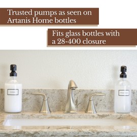 Artanis Home 304 Grade Stainless Steel Replacement Pumps for Large Glass Bottles 28-400, 2-Pack, Bronze — Durable Soap Dispenser Pump Replacement