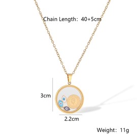cmoonry 18K Gold Plated Delicate Evil Eye Pendant Necklaces For Women Stainless Steel Jewelry (Style A)