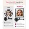 WZKALY Rechargeable Wall Mounted Makeup Mirror with Lights, 4000mAh Double