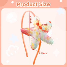 Totelux Starfish Headband Sequins Star Hair Band Mermaid Hair Accessories for Women Girls Birthday Wedding Summer Beach Party Supplies (Orange)