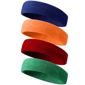 Tanluhu Sweatbands Sport Headbands for Men & Women,Terry Cloth Sweat Band for Tennis, Running, Basketball, Working Out, Execise - Athletic Sweat Cotton Headband Outdoor