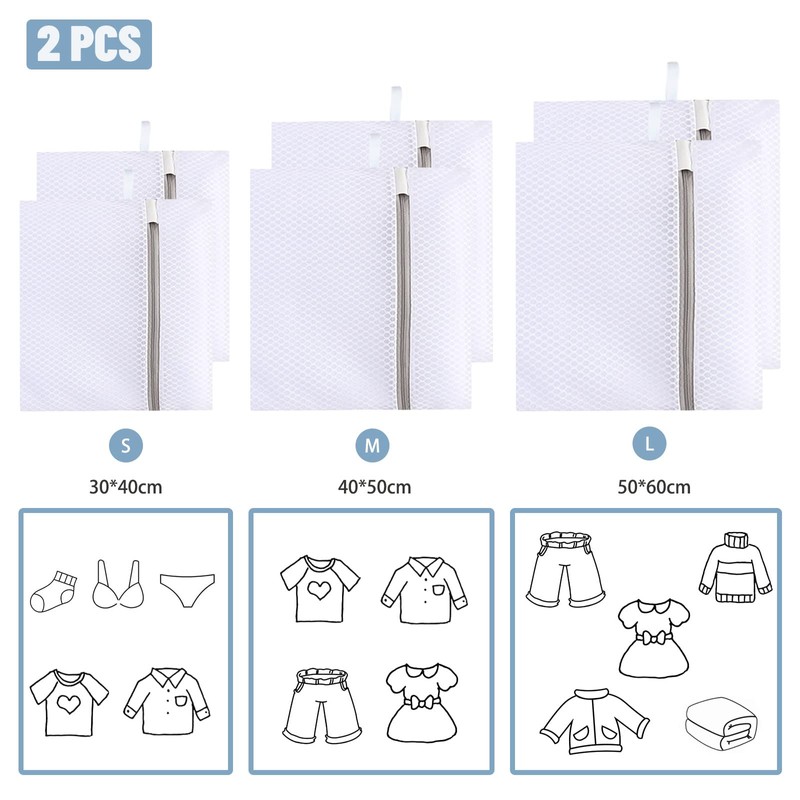 Mesh Laundry Bags, 2pcs Mesh Laundry Bag for Washing Machine,