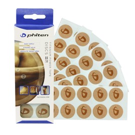 Phiten Power Tape Discs - Round Disc Shaped Water-Resistant Athletic Tape for Muscle, Knee, Elbow, Shoulder, and Joint Support - Professional Sports Therapeutic Athletic Tape - 70 Pieces