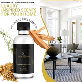 Signature Scents - Luxury Hotel Collection - Hotel Fragrance Oil - Diffuser Oil Blends for Aromatherapy (Santal) 4.05 Fl Oz (120ml)