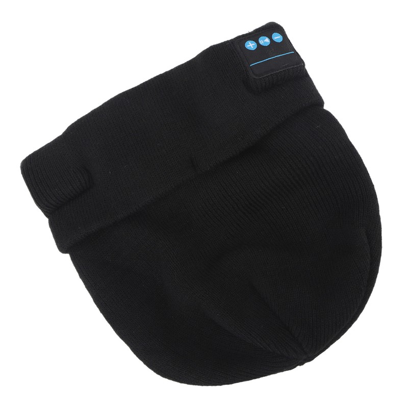 LED Beanie Hat with Headphones Wireless Black Musical Knitted Cap