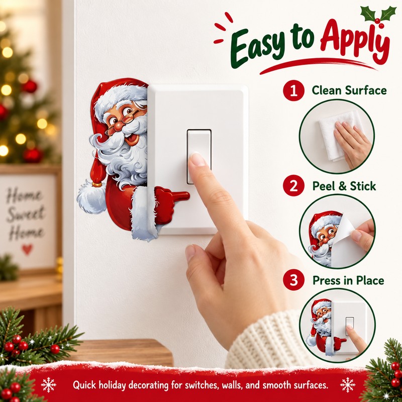 Christmas Wall Sticker for Switch & Wall Decor – Self-Adhesive