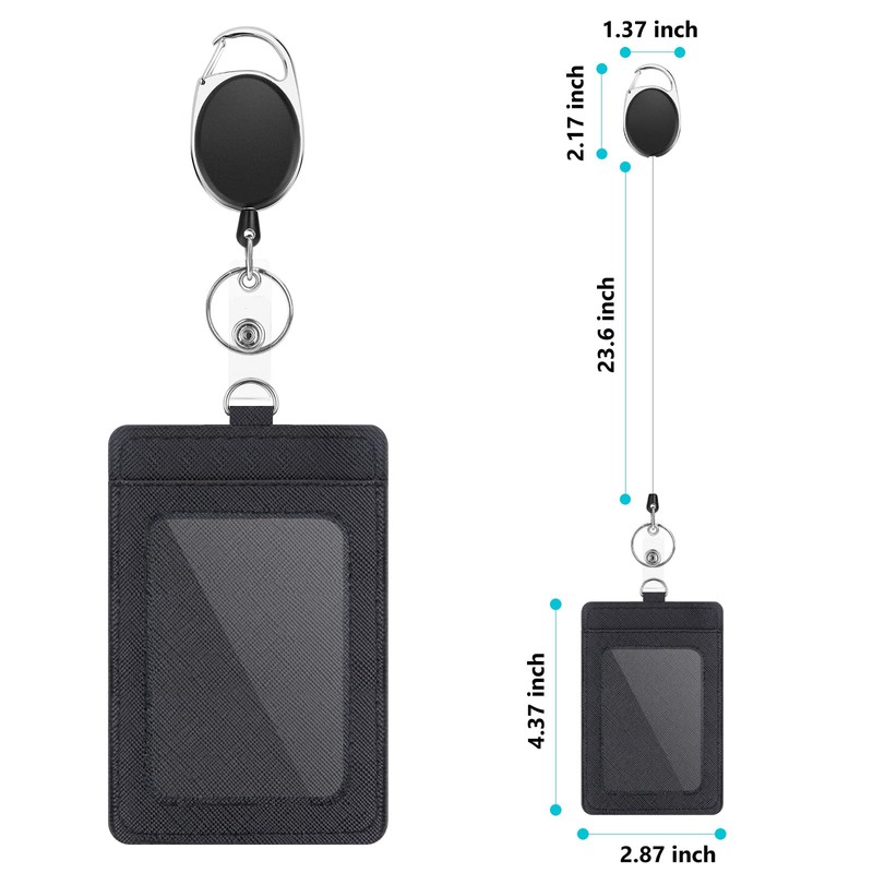 2 Pack Badge Holders and Heavy Duty Retractable Reel Clips