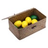 OLegei Wicker Storage Basket with Lid Basket for Shelf Storage