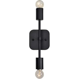 Renwil Modern Glamour Albany I 2 Light Wall Sconce in Matte Black