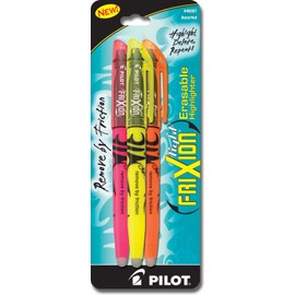 PILOT FriXion Light Erasable Highlighters Chisel Point Assorted Colors Box of Six 3-pks 18 Pens total, Too Much, or The Wrong Color Highlighted? Make Mistakes Disappear without White Out (C3001)