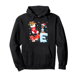 Santa Hat Christmas Stocking Holiday Havanese Dog Lovers Pullover Hoodie