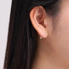OST Basic Opal One Touch Silver Piercing (OTEP24706NWS) White / 오에스티 베이직 오팔 원터치 실버 피어싱 (OTEP24706NWS) 화이트