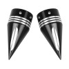 Unbranded Black Cut Spike Front Axle Nut Covers For Harley