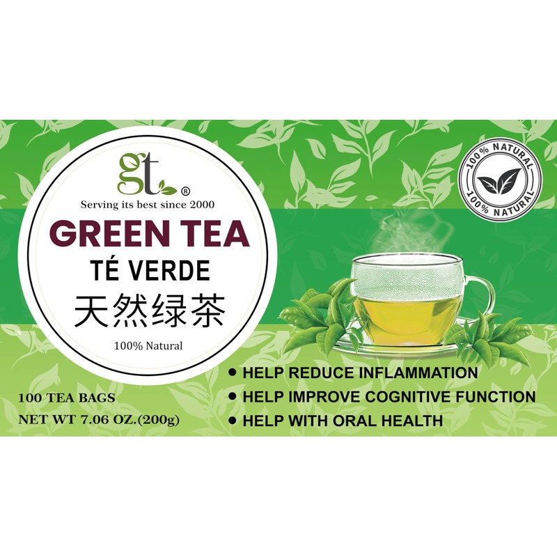 GT Green Tea, 7.06 Ounce Box (100 Tea Bags)