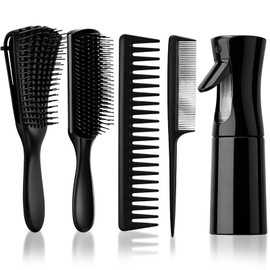 Juego de 5 Cepillos para Cabello Rizado, Desenredante y Peine para Rizos