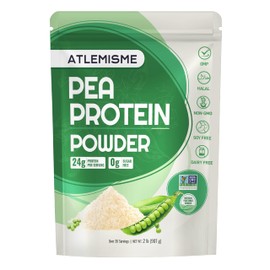 ATLEMISME Pea Protein Powder - 24g Plant Based Protein for Muscle Support | Vegan, Keto & Gluten Free | No Sugar, Non-GMO Unflavored 2 lb 30 Servings | Shakes, Smoothies & Baking