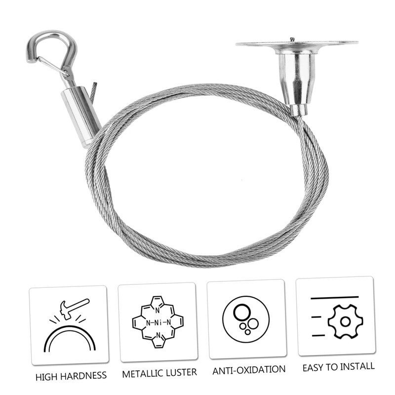 Operitacx 2 Pcs Adjustable Wire with Hook Hanging Rope for