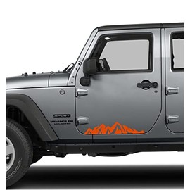 Mountain II Decal for Jeep Wrangler Stickers Rubicon TJ JK CJ YJ Door Unlimited Renegade. Orange