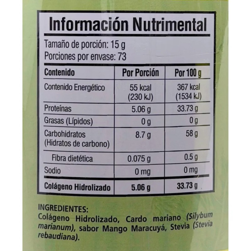 Colageno Hidrolizado Silymarin Mango-maracuyá 1.1 Kg Fer Y G