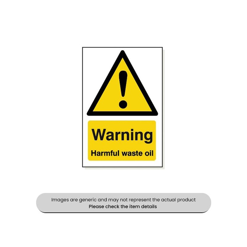 Warning Harmful Waste Oil Foamex 240X360MM Pack Qty 1