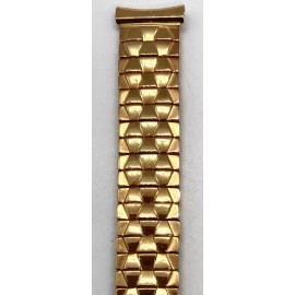 Regal VTG REGAL MENS WATCH BAND Coffin Link GOLD Expansion Band Fits 18” Lugs 5.5 Long