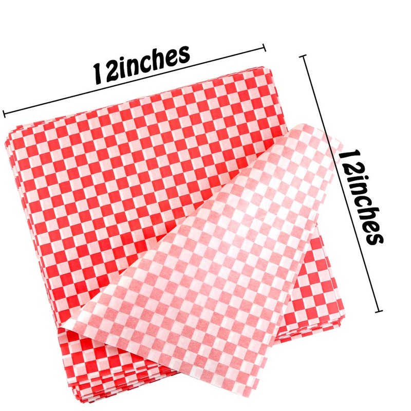 Hslife 100 Sheets Checkered Dry Waxed Deli Paper Sheets, Paper