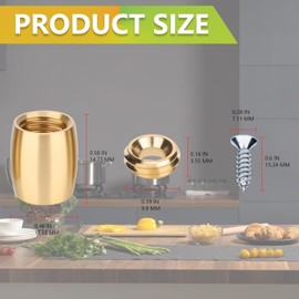 Brass Cutting Board Feet, Chopping Board feet, Polished and Anti Skid Pad with Stainless Steel Screws & Brass Washers-Ideal for Kitchen Appliances & Multiple Furniture(Drum shape)