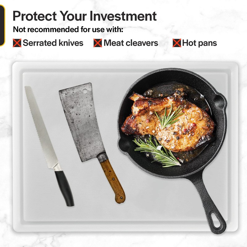 Commercial Grade Plastic Cutting Board with Juice Groove - 18