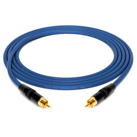 enoaudio Mogami 2534 Quad Professional Studio Cable | Neutrik Gold RCA RCA | HiFi, Blue, 1.0 m