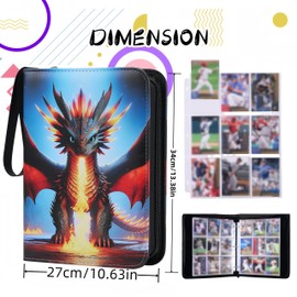 Trading Card Storage Album - 900 Pocket Card Binder with 50 Durable 9-Pocket Pages, Zipper Closure Collector's Album, Removable Sleeves for Card Protection, Perfect for Collectible Trading Cards