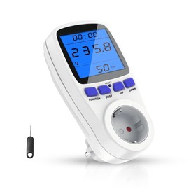 Electricity Meter for Balcony Power Plant, Power Meter for Socket, Current Meter for Socket, Mini PV System, Mini Solar System, Power Consumption Meter with Overload Protection, Maximum Power