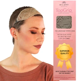 MILANO COLLECTION Banda grande antideslizante TopGrip para adornos y pelucas extra grandes; elimina clips y volumen en la nuca (patentado) (beige)