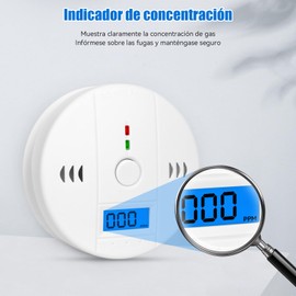 LUHI 2PCS Detector de Humo, Detector de Monóxido de Carbono,Sirena inalámbrica con Pantalla Digital y Alarma Sonora, Ideal para oficinas, dormitorios, cocinas, baños, etc. (2PCS)