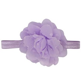 Topkids Accessories Satin Baby Flower Headband for Girls, Girls Hair Accessories, Hair Accessories for Girls, Kids Hair Accessories, Hair Elastics, Girls Hair Bands (Lavender w/bobbles)
